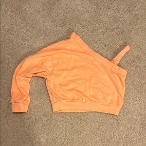 The Vintage Shop Orange Off-Shoulder Sweatshirt